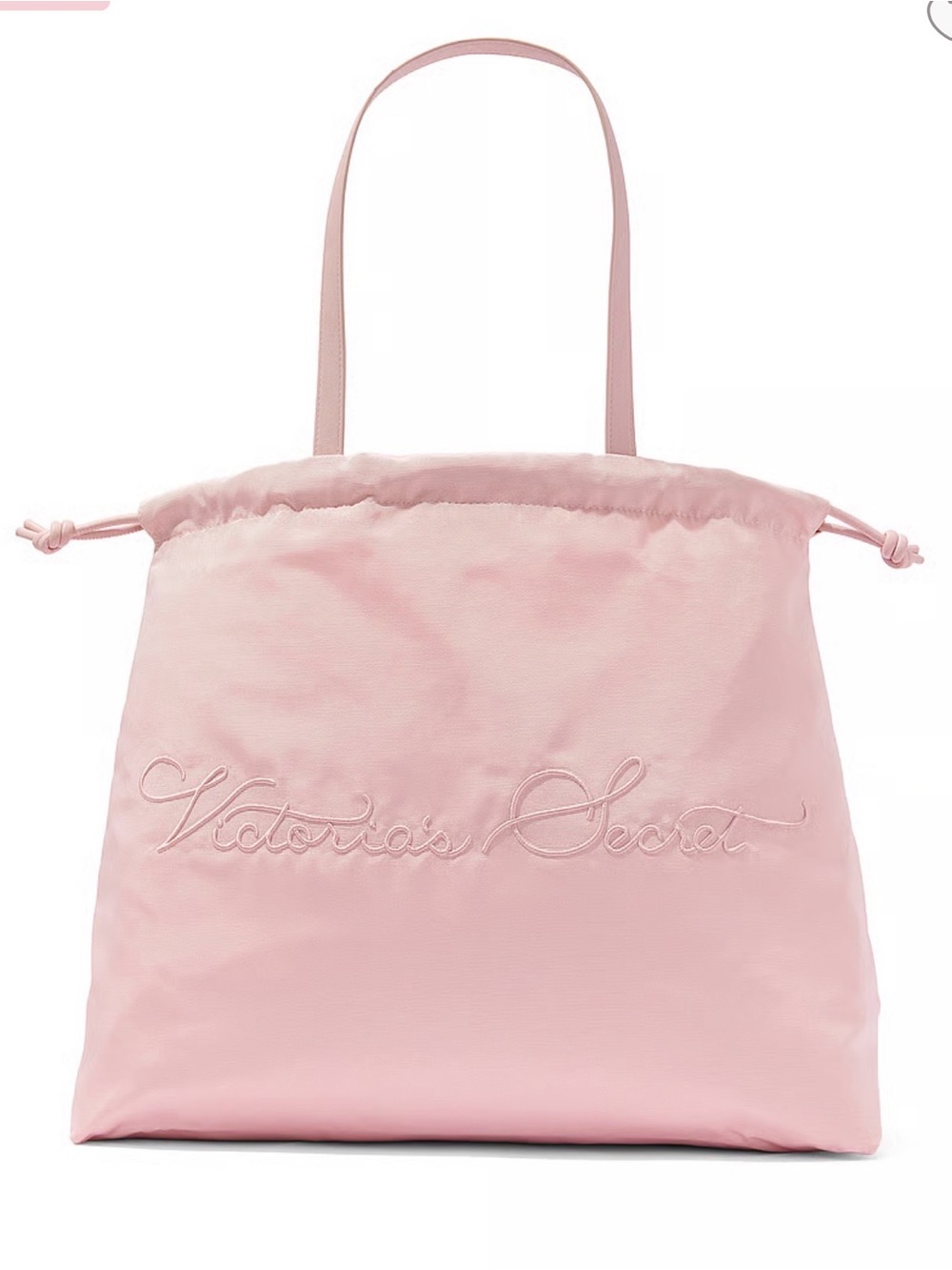Victoria's Secret Blush Pink Drawstring Nylon Tote